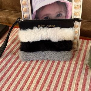 Betsey Johnson Faux Fur Wristlet